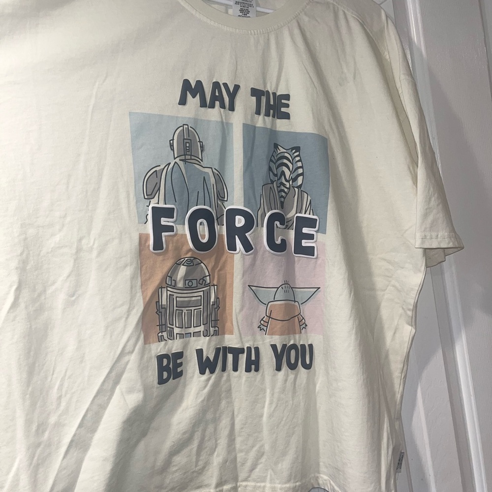 Disney Star Wars Cream Tee - May the Force Be With You